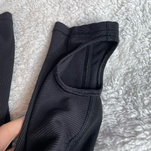 ATHLETA GIRL‎ Grace High Rise Black Large Stir-Up Tight Leggings Ribbed - Picture 3 of 5